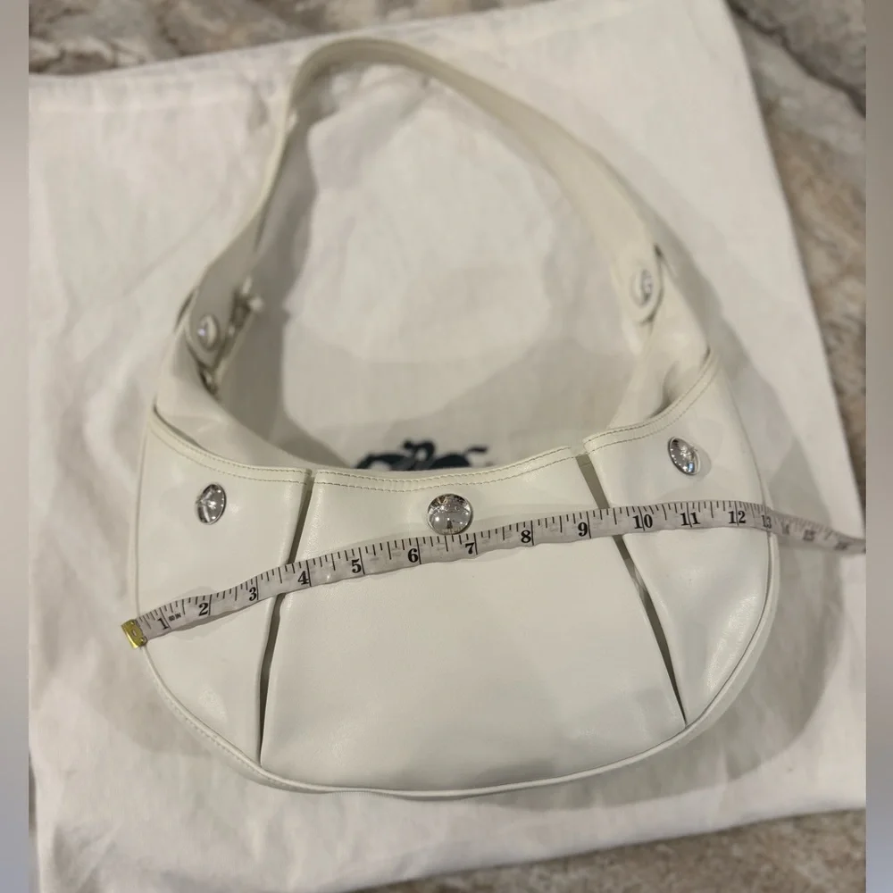 Gorgeous white leather Longchamp White Hobo Bag studded